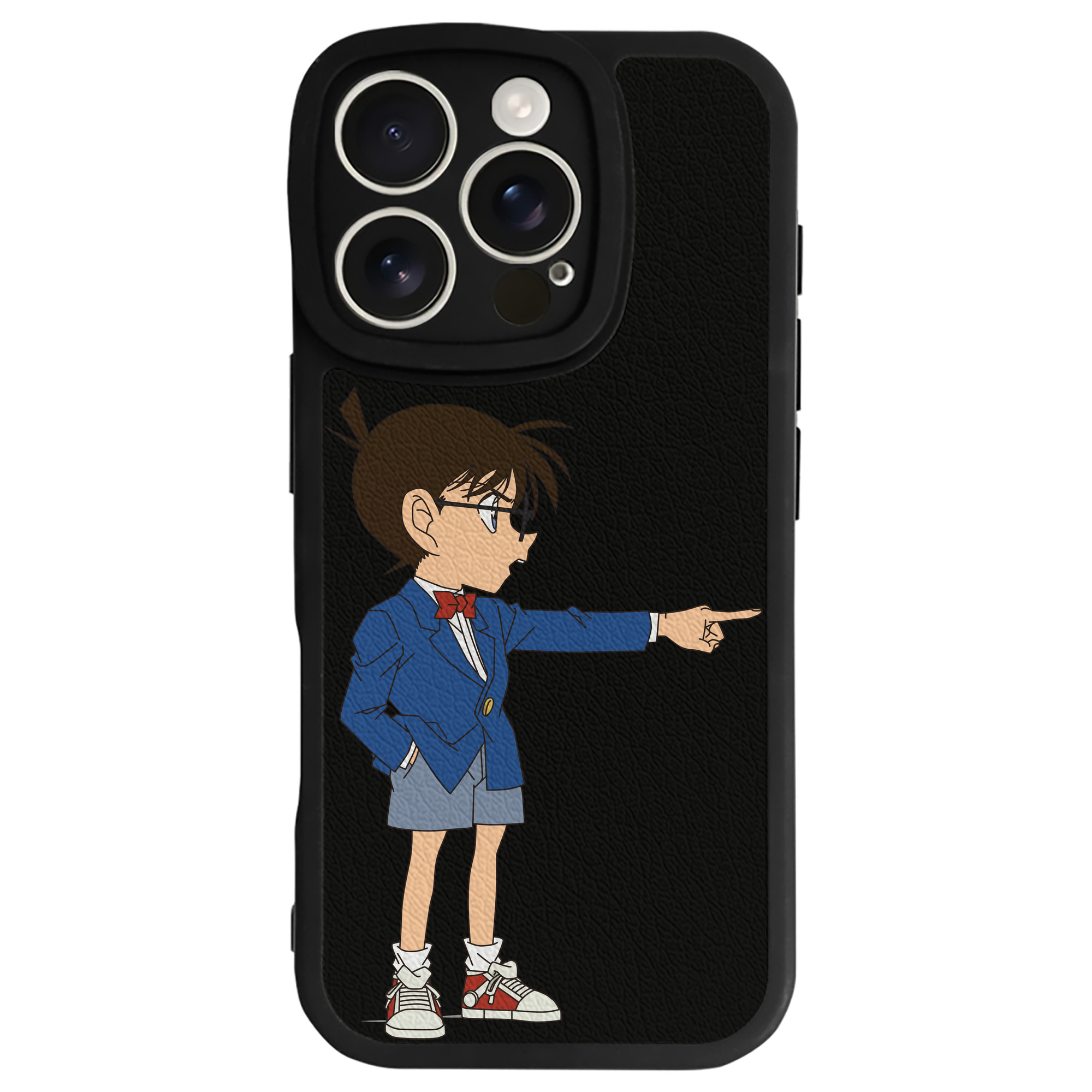 （画像用） 名探偵コナン 江戸川 コナン Detective Conan Conan Edogawa 【iPhone 16シリーズ対応】シリコンスマホケース（レザー調） 材質：シリコン